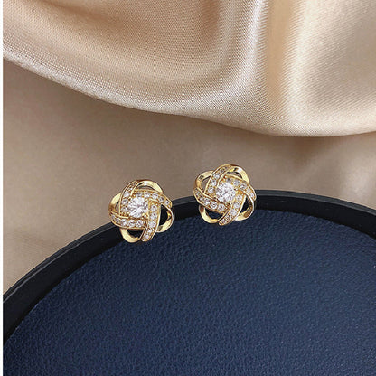 Diamond Cross Stud Earrings