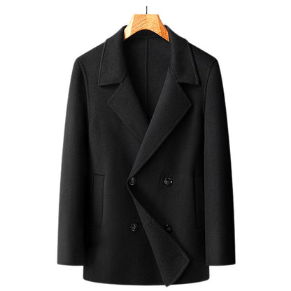 Mens Reversible Wool Overcoat with Removable Liner