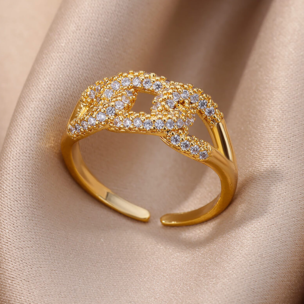 Gold Plated Zircon Open Ring