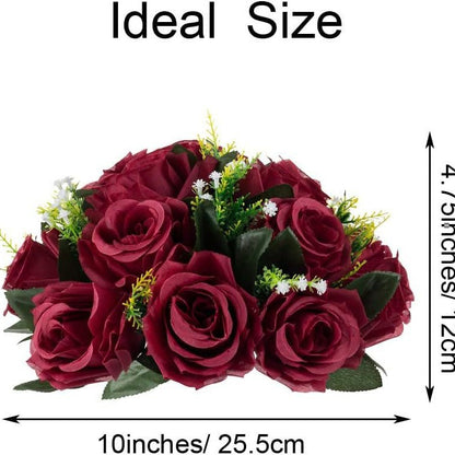 Simulated Rose Ball Decorative Floral Ornament