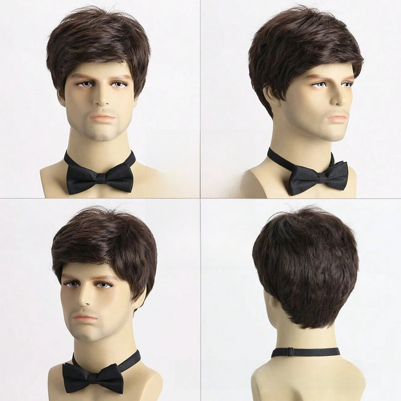 Men Short Curly Synthetic Wig