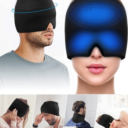 Facial cold-compress headgear