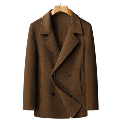 Mens Reversible Wool Overcoat with Removable Liner