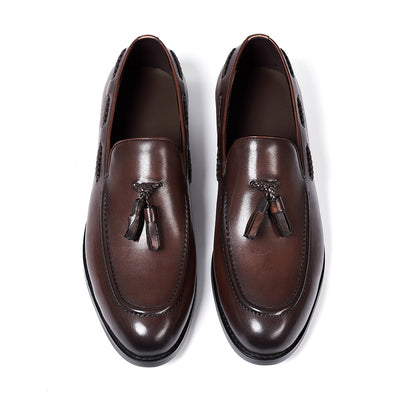 Mens Genuine Leather Tassel Loafers