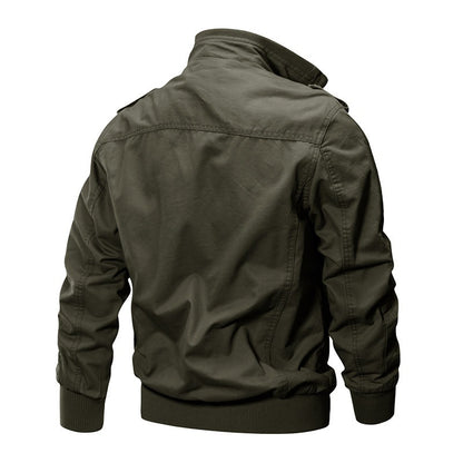 Autumn and Spring New Air Force One Pilot Jacket Men's Thin Washed Embroidered Workwear Denim Jacket Men