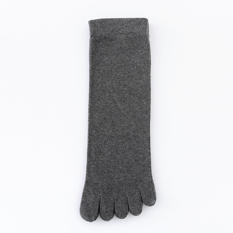 Five-Finger Socks for Men, Summer Thin Style, Pure Cotton, Mid-Calf Sports Socks