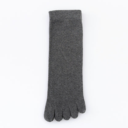 Five-Finger Socks for Men, Summer Thin Style, Pure Cotton, Mid-Calf Sports Socks