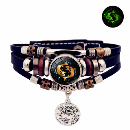 Luminous Constellation Adjustable Leather Bracelet