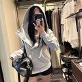 Casual Hooded Sweatshirt for Women Loose Fit Chic Design Top