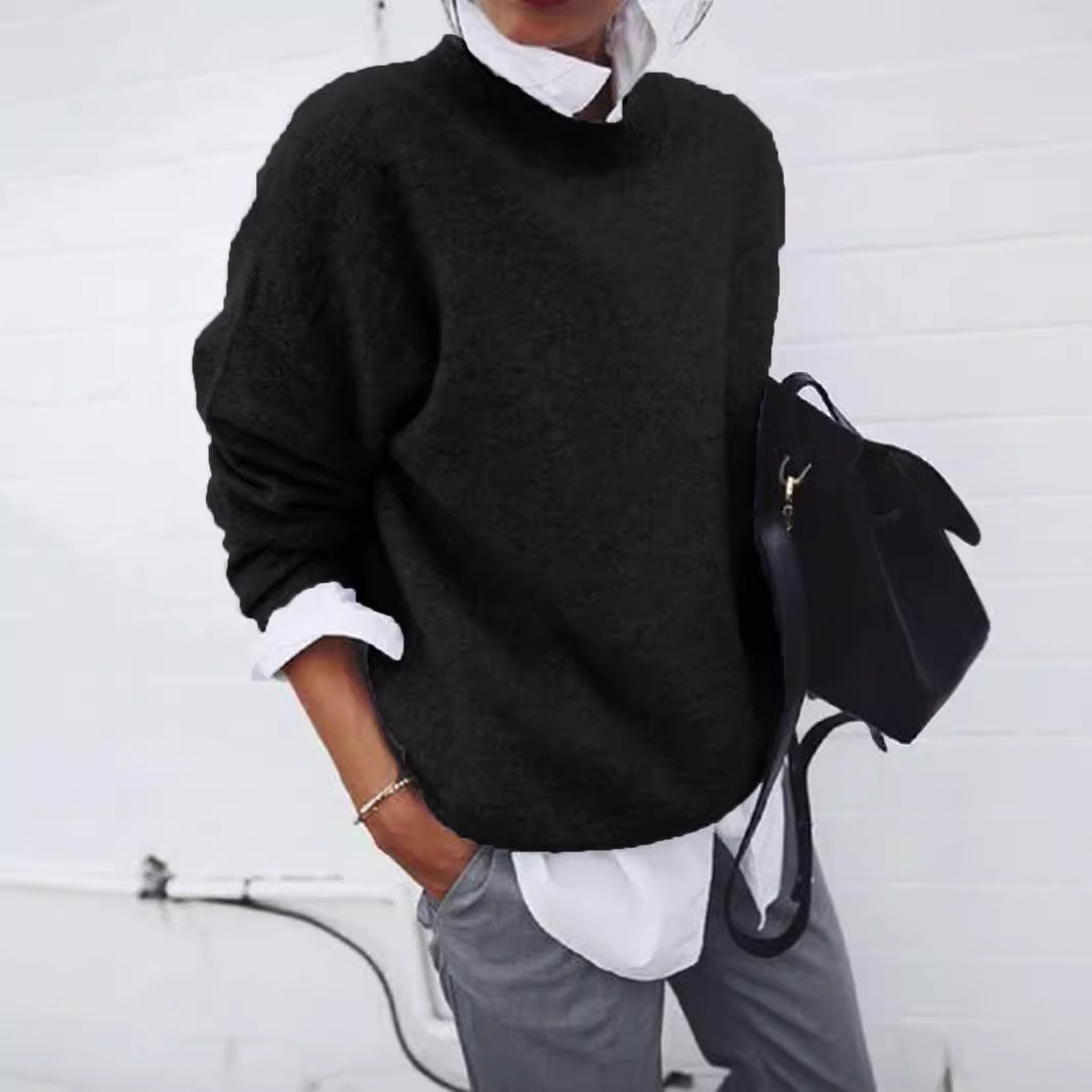Womens Knitted Pullover Sweatshirt
