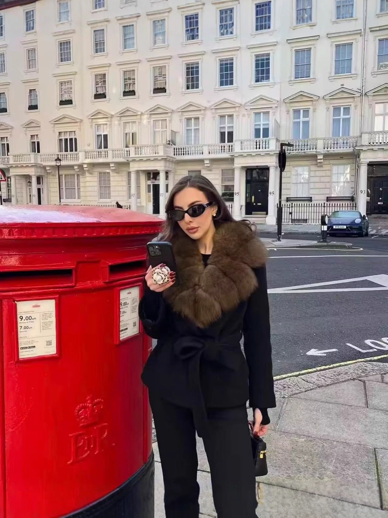 Womens Faux Fur Collar Coat