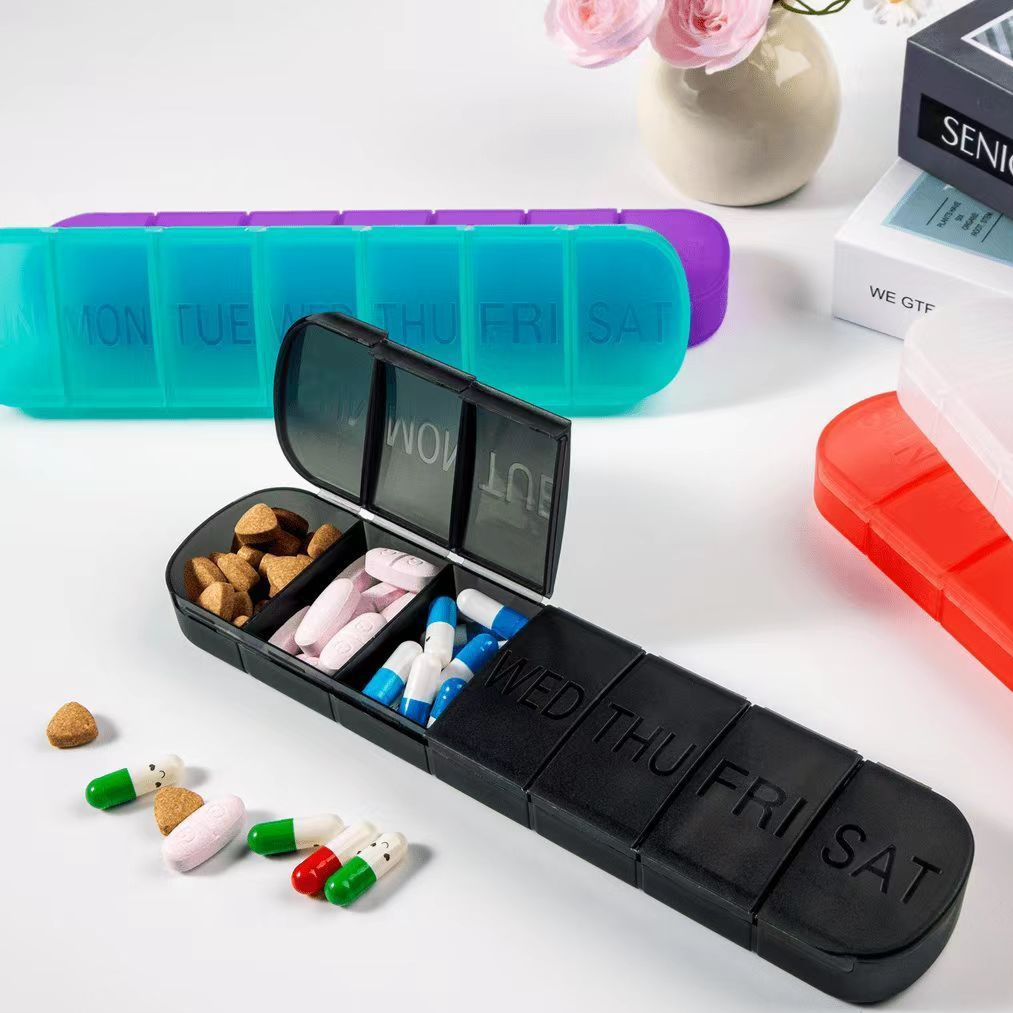 7 Compartment Portable Pill Organizer Box