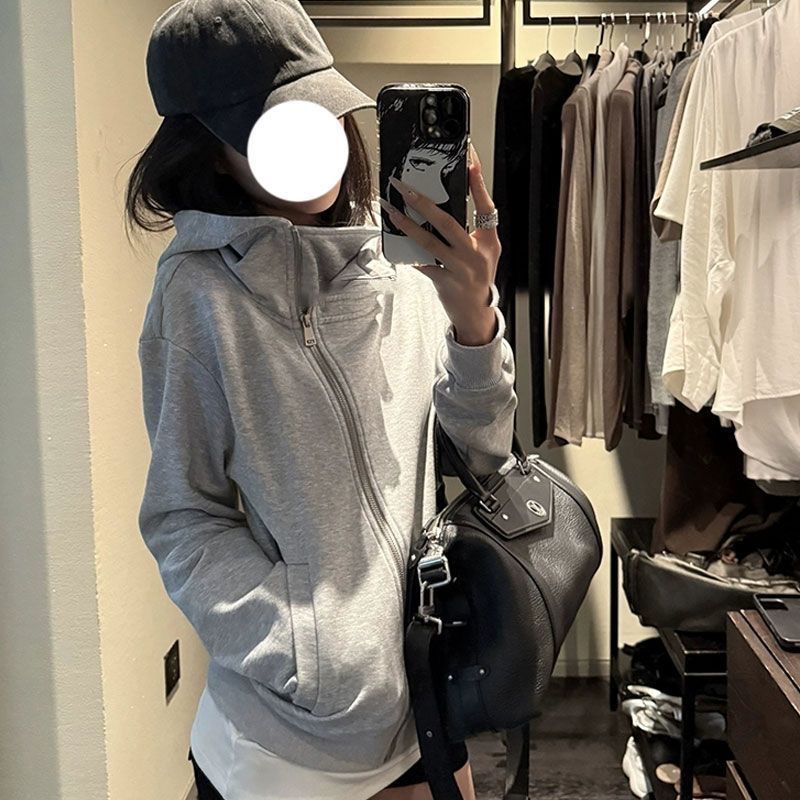 Casual Hooded Sweatshirt for Women Loose Fit Chic Design Top