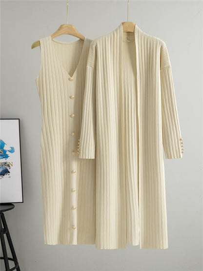 Women's Knitted Cardigan and Dress Set