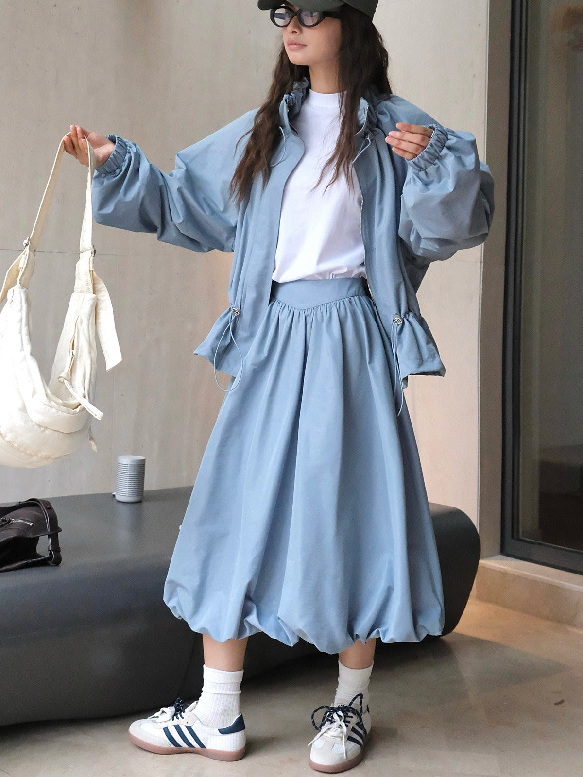 Japanese Style Retro Puffy Flower Skirt