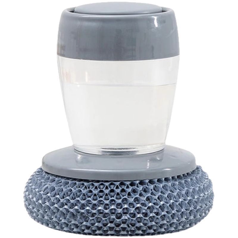 Automatic Liquid Dispensing Pot Cleaning Brush with Steel Wool