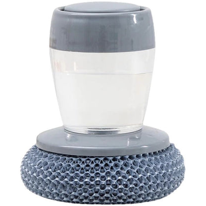 Automatic Liquid Dispensing Pot Cleaning Brush with Steel Wool