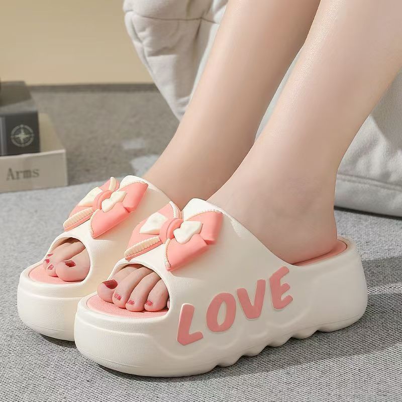 Womens Bow-Knot Non-Slip Slippers