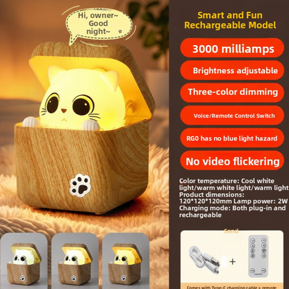 Cute Voice Controlled Cat Night Light
