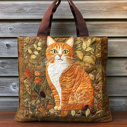 Handmade Embroidered Quilted Tote Bag with Jungle Animal and Book Patterns