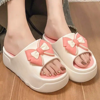Womens Bow-Knot Non-Slip Slippers
