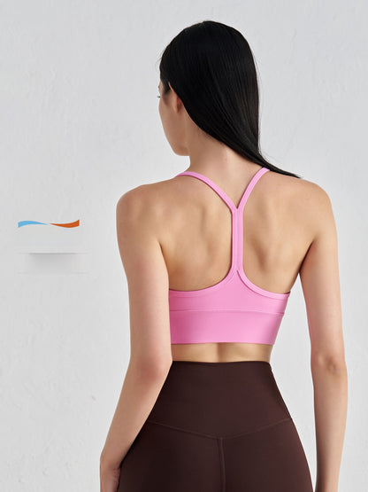Y-shaped sheer sports bra
