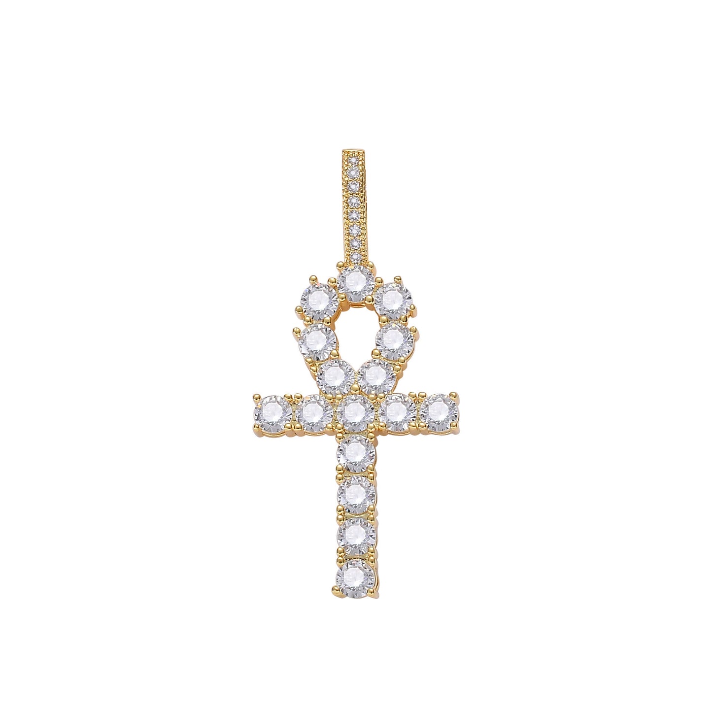 Men's zirconium cross pendant necklace
