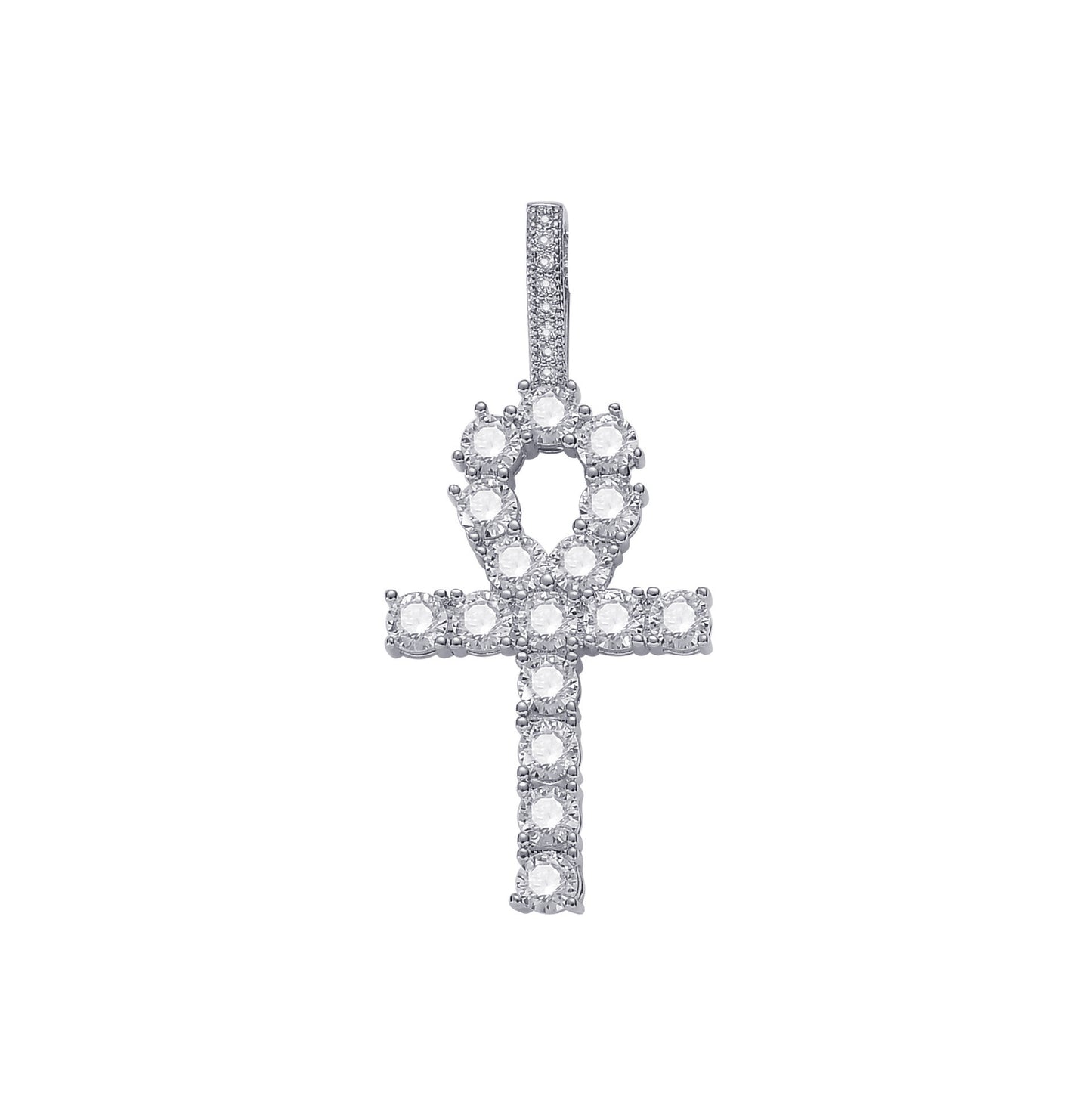 Men's zirconium cross pendant necklace