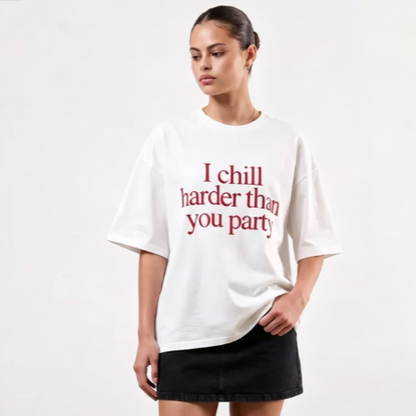 Oversized Cotton T-shirt with Print