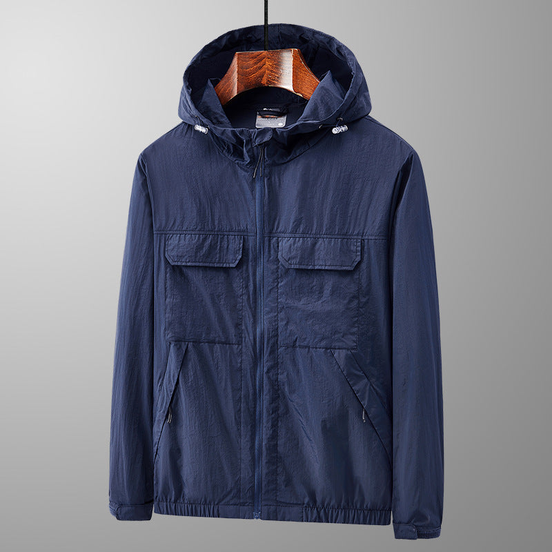 Mens Sun Protection Hooded Jacket
