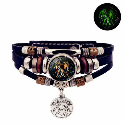 Luminous Constellation Adjustable Leather Bracelet