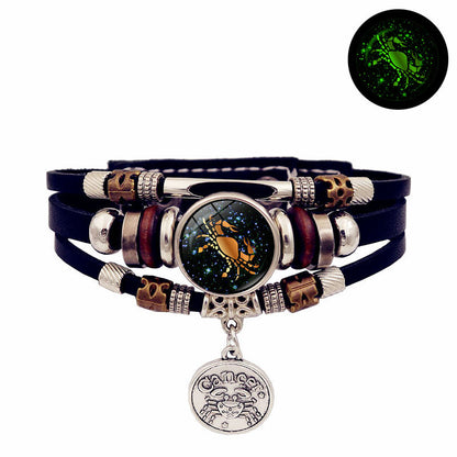 Luminous Constellation Adjustable Leather Bracelet