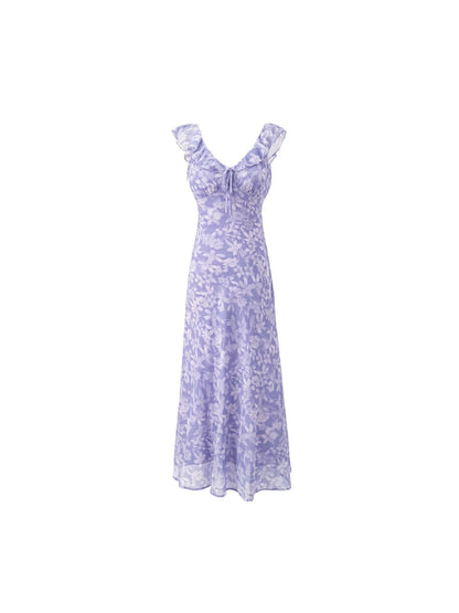 Floral Print Chiffon Dress