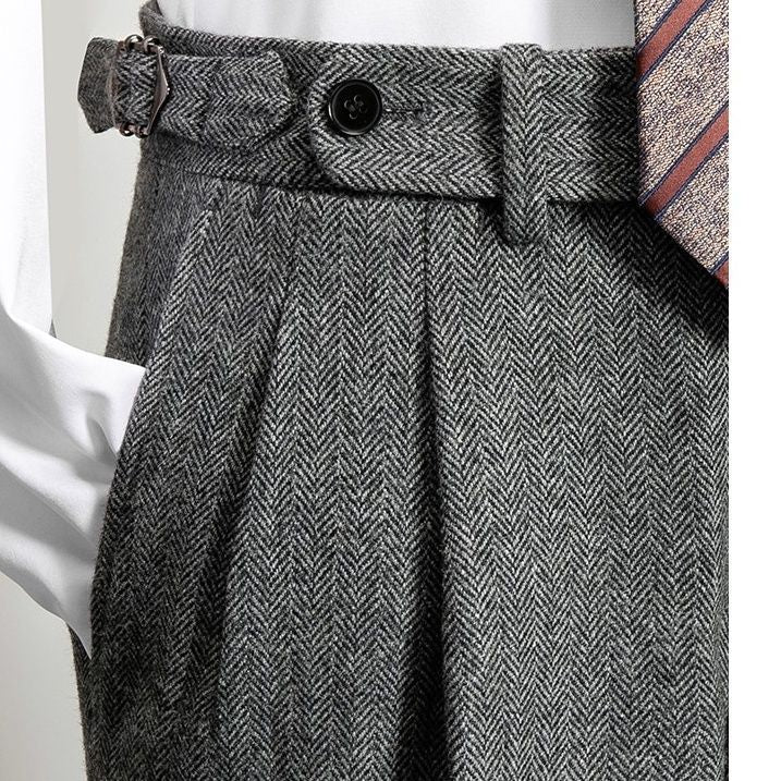 High Waist Wool Trousers