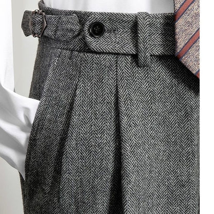 High Waist Wool Trousers