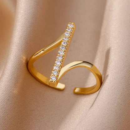 Gold Plated Zircon Open Ring
