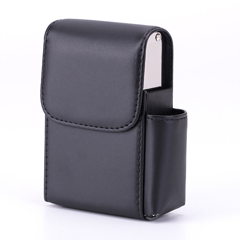 Stainless Steel Cigarette Box with Integrated Lighter