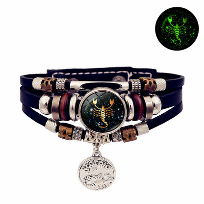 Luminous Constellation Adjustable Leather Bracelet