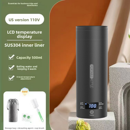 Portable Electric Water Cup with Safety Protection