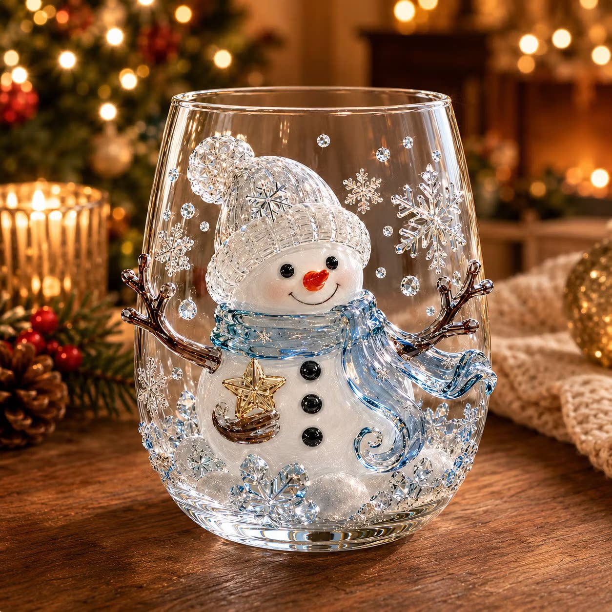 Christmas glass art cups glass cups egg cups