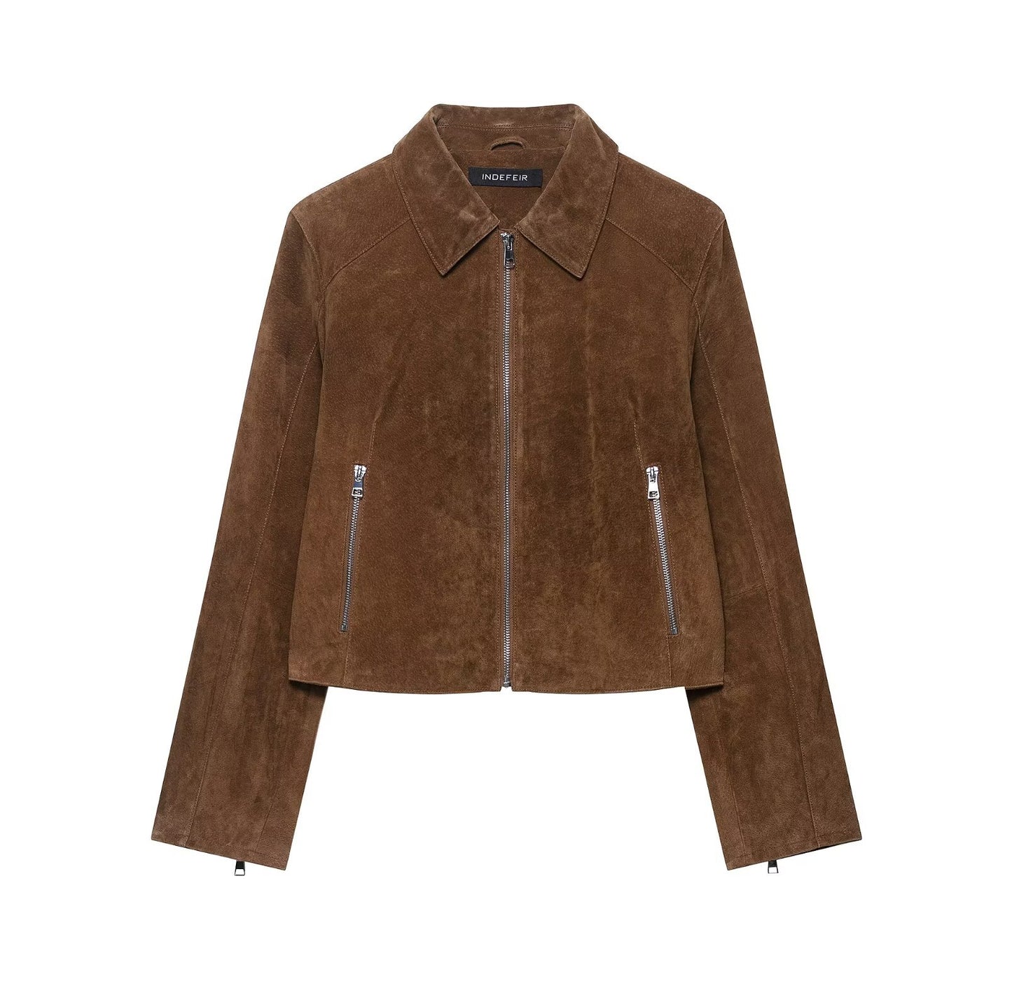 Simple Versatile Long-Sleeve Jacket Suede Coat