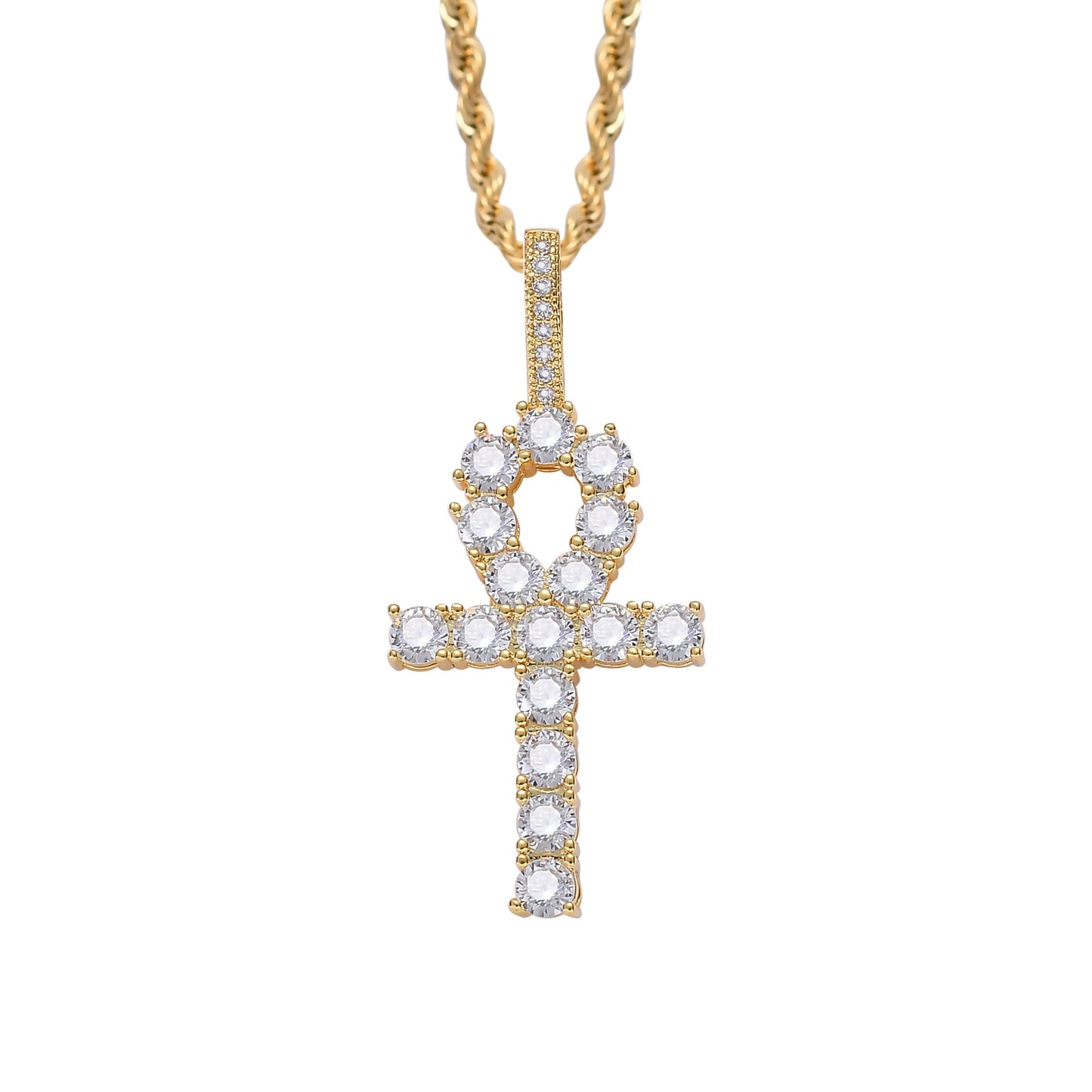 Men's zirconium cross pendant necklace