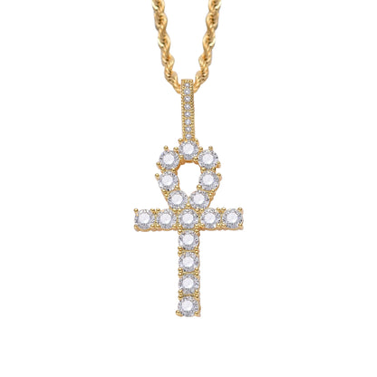 Men's zirconium cross pendant necklace