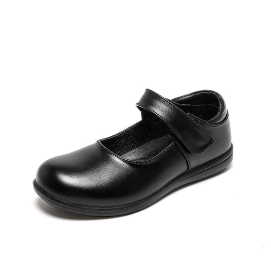 Children's Leather Shoes British Style School Performance Velcro Shoes