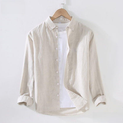 Mens Breathable Linen Cotton Shirt
