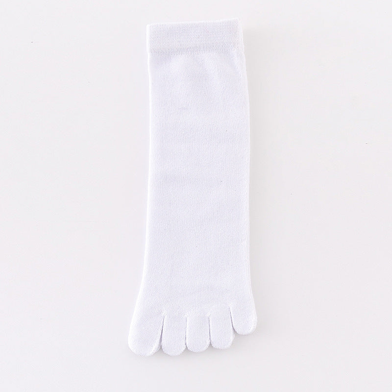 Five-Finger Socks for Men, Summer Thin Style, Pure Cotton, Mid-Calf Sports Socks