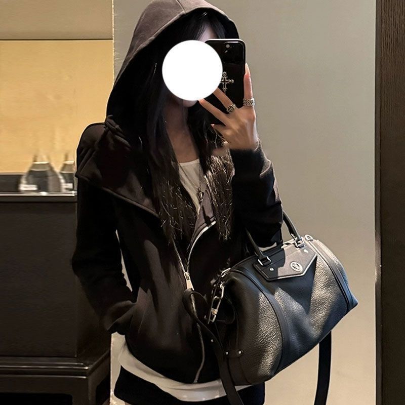 Casual Hooded Sweatshirt for Women Loose Fit Chic Design Top