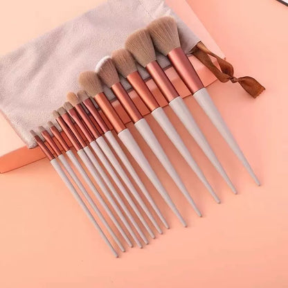 13-Piece Makeup Brush Set with Flannel Bag