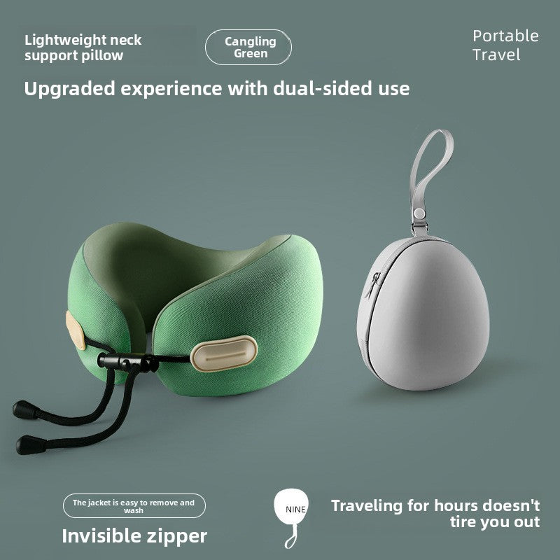 Foldable U-Shaped Travel Pillow with Memory Foam