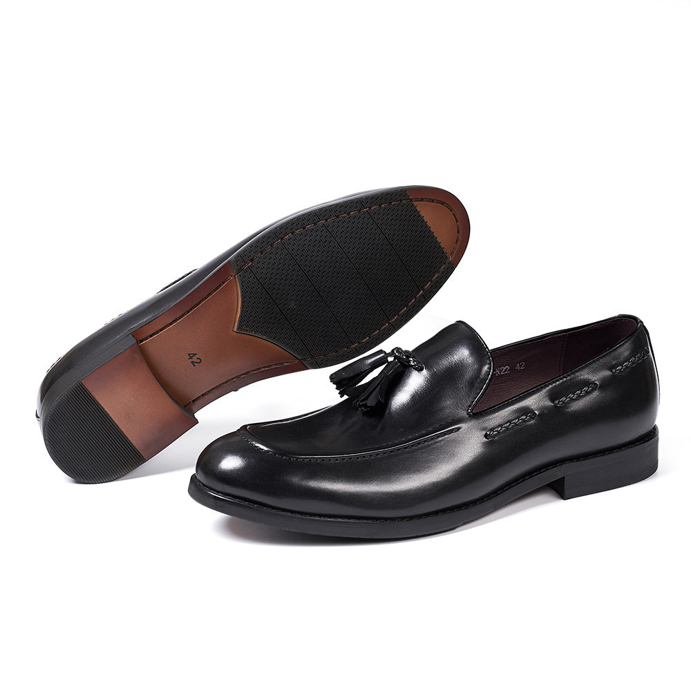 Mens Genuine Leather Tassel Loafers